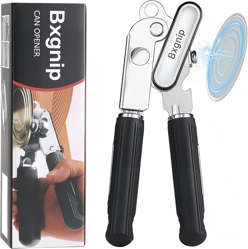 Bxgnip Can Opener Manual with Magnet,Soft Grip Rubber Handle Sharp Blade Smooth Edge,Effortless knob,Heavy Duty Can Opener with Multifunctional Bottle Opener - Image 1